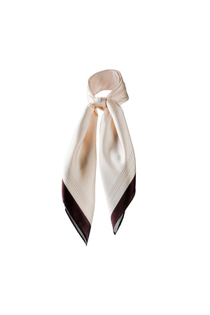 Ayana Silk Scarf in Crema and Coffee