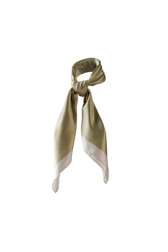 Ayana Silk Scarf in Aloe and Crema