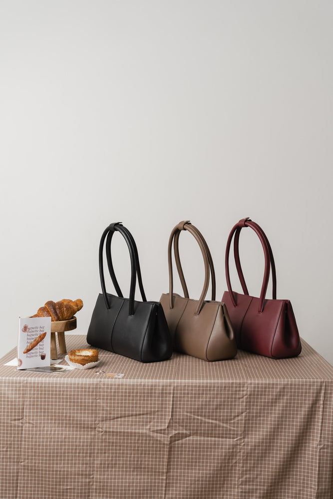 Tortee Baguette Bag in Red Wine