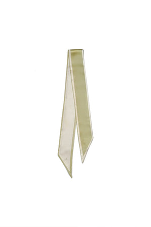 Ayana Silk Scarf Twilly in Crema and Aloe