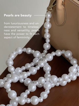 Ocean Pearl Strap in White Pearl - Bag Accessories